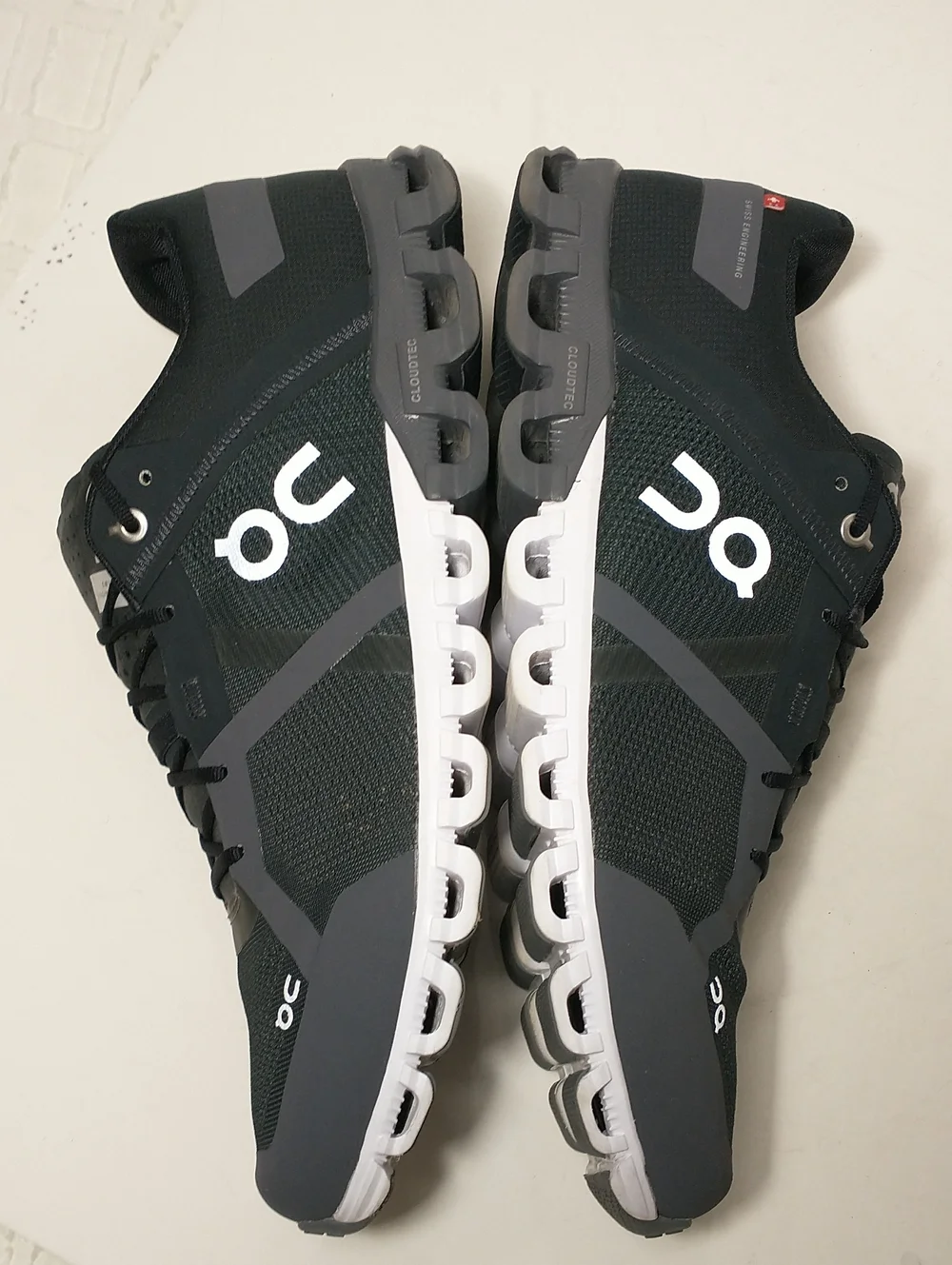 LIKE NEW ON Running Mens Cloudflow Mesh Trainers - Black Asphalt Grey, Size 12.5